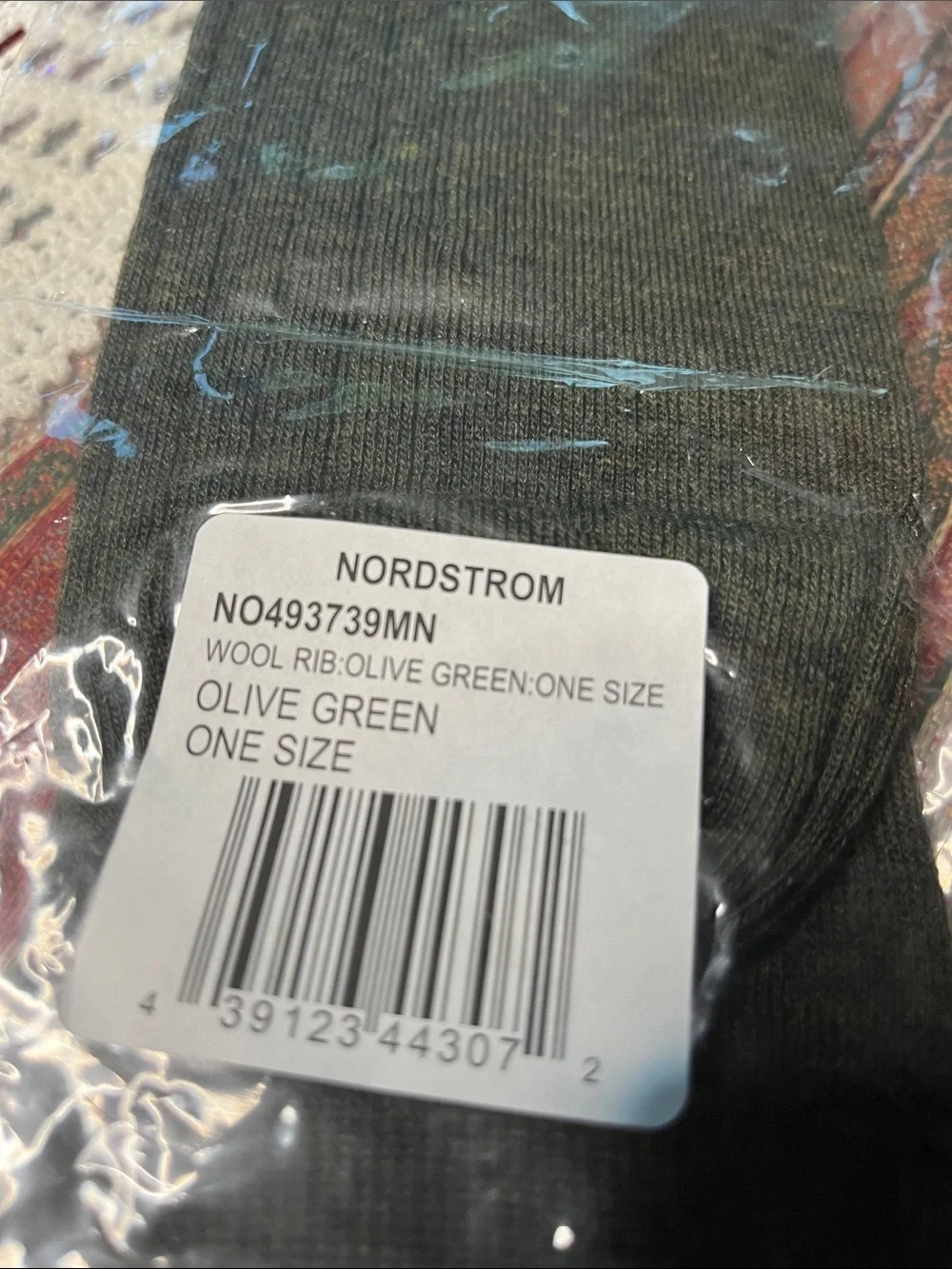 Nordstrom deep green merino wool blend socks NWT